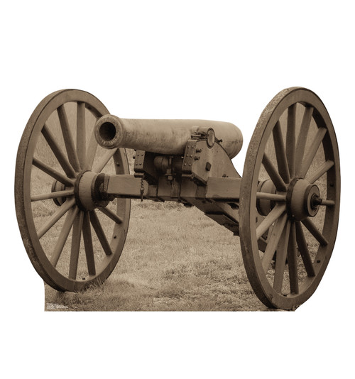 Life-size cardboard standee of a Civil War Cannon.