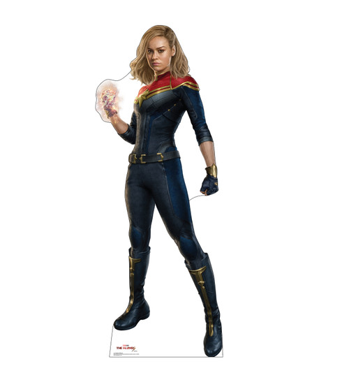 Life-size cardboard standee of Captain Marvel.