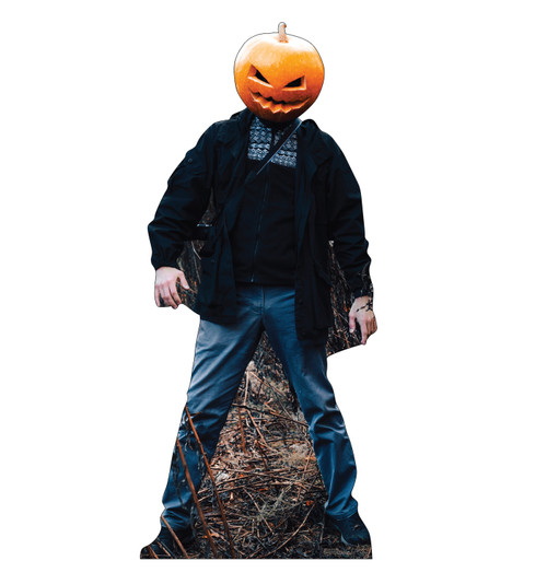 Life-size cardboard standee of a Pumpkin Head Stalker.