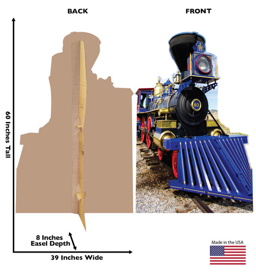 New CP 60 Jupiter Train Cardboard Cutout with front and back dimensions.