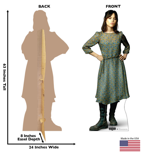 Life-size cardboard standee of Astrid with back and front dimensions.