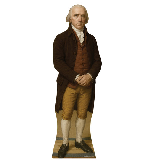 Life-size cardboard standee of James Madison.