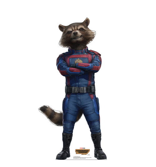 Life-size Cardboard standee of Rocket Raccoon.