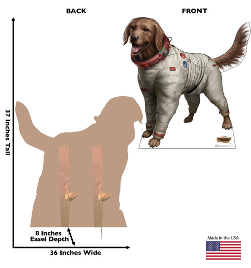 Life-size Cardboard standee of Cosmos with back and front dimensions.
