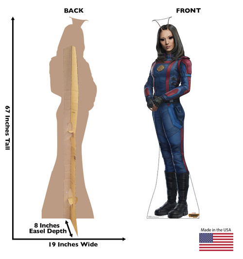 Life-size Cardboard standee of Mantis with back and front dimensions.