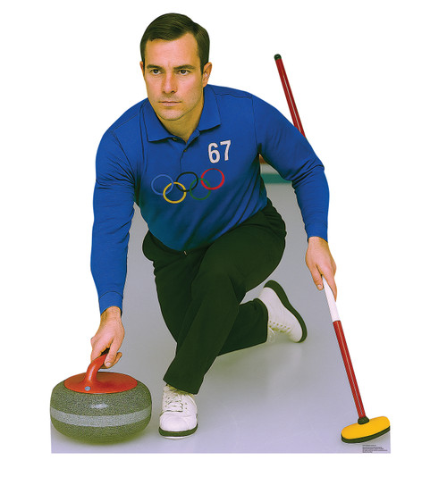 Life-size Cardboard standee of an Olympic Curler 67.