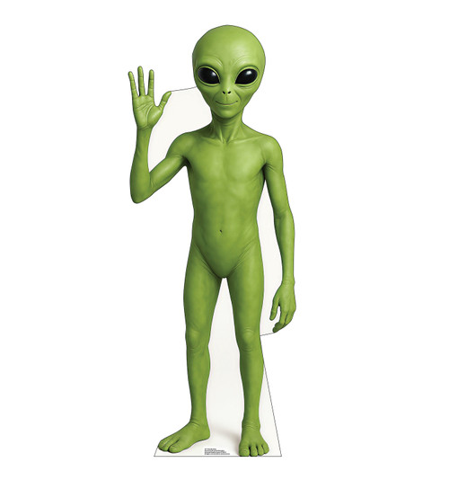 Life-size Cardboard standee of a Friendly Alien.