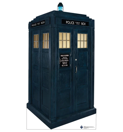 Life-size Cardboard standee of the TARDIS.