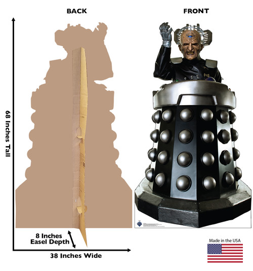 Life-size Cardboard standee of Davros with back and front dimensions.