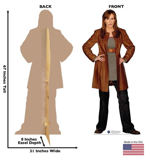 Life-size Cardboard standee of Donna Noble with back and front dimensions.