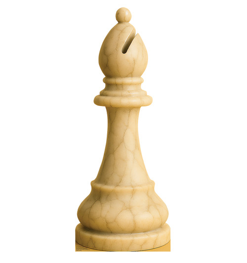 Life-size cardboard standee of Chess Bishop White.