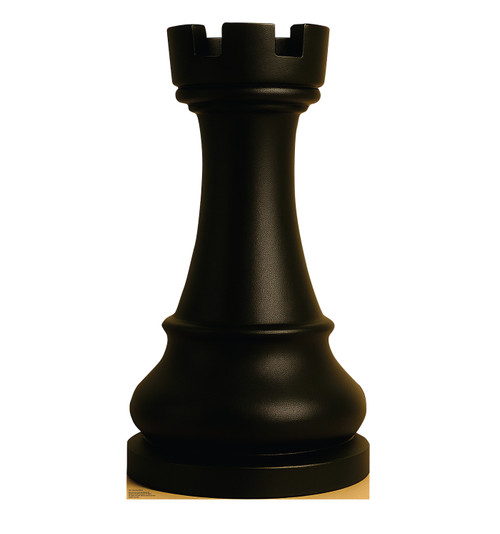 Life-size cardboard standee of Chess Rook Black.