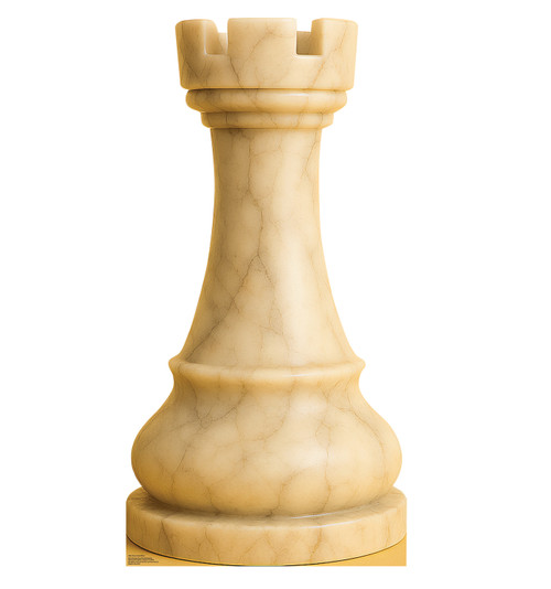 Life-size cardboard standee of Chess Rook White.