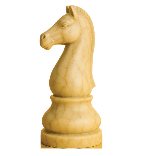 Life-size cardboard standee of Chess Knight White.