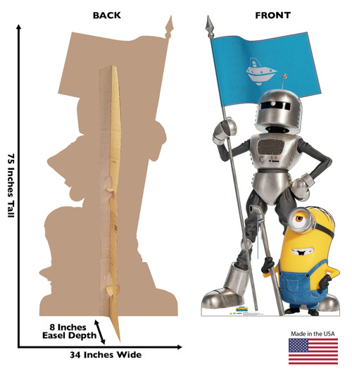 Life-size cardboard standee of Dick Dort with back and front dimensions.