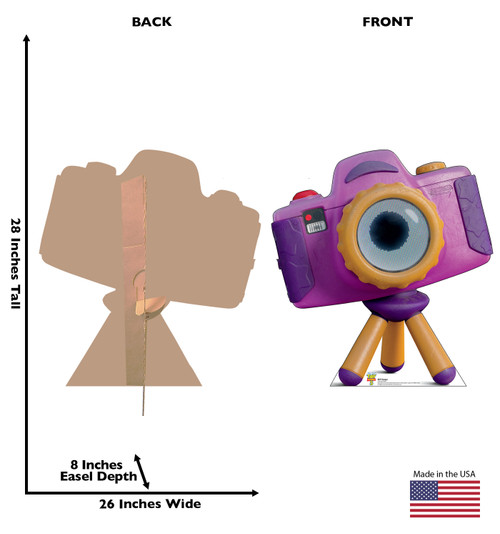 Life-size cardboard standee of Snappy with back and front dimensions.