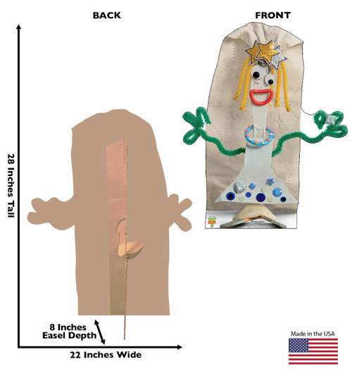 Life-size cardboard standee of Karen Beverly with back and front dimensions.