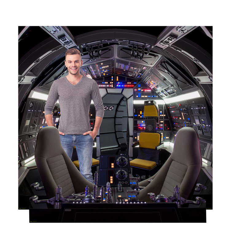 Life Size Cockpit Of Millenium Falcon Backdrop Cardboard Cutout