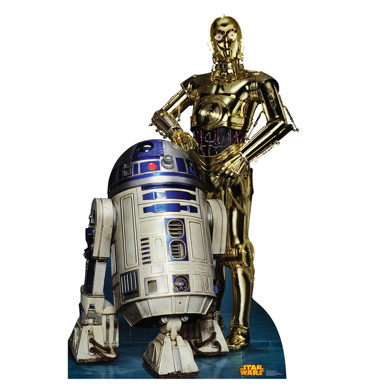 Life-size R2-D2 and C-3PO (Retouched) Cardboard Standup | Cardboard Cutout