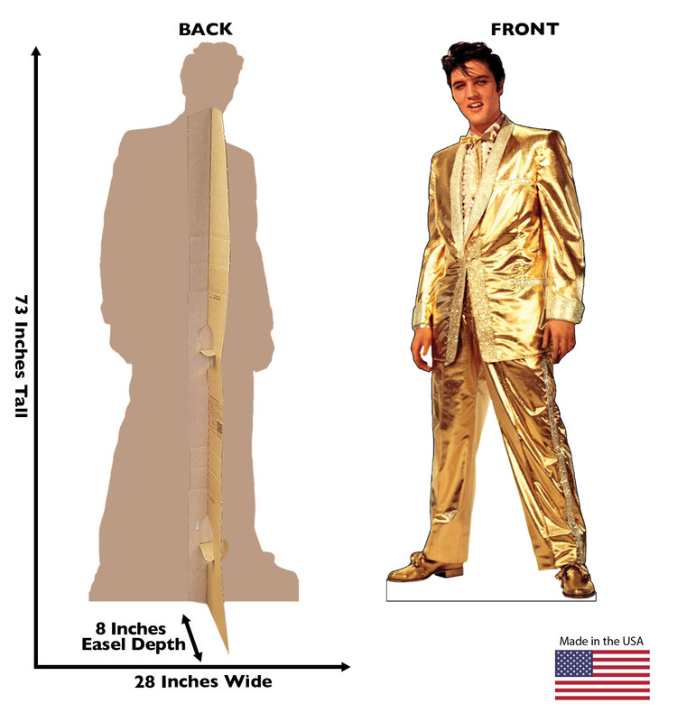 Lifesize Elvis Presley Gold Suit Cardboard Standup Cardboard Cutout