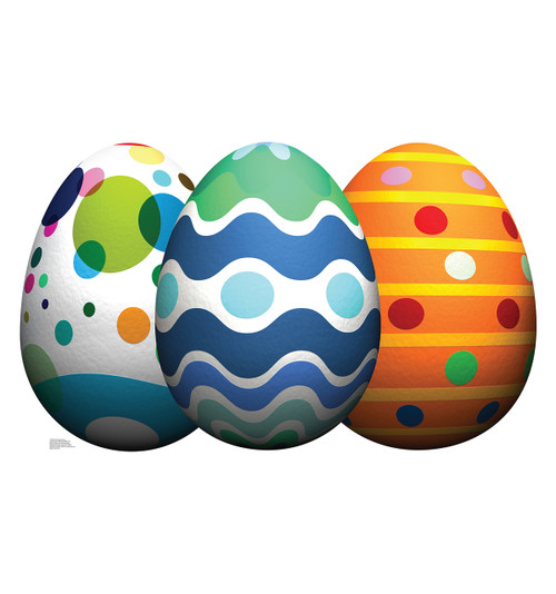 Easte Egg Stand-Ups, Set Of 3 - Ove 2 Feet Tall Multicolor Cardboard Easter Decorative Cutout Stand Up Decorative Cutout%2f15852224643