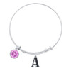 EXPANDABLE INITIAL BANGLE WITH OCTOBER CHARM (AMAZON)