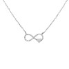 STERLING SILVER CUBIC ZIRCONIA INFINITY W. HEART NECKLACE