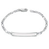 ITALIAN STERLING SILVER FIGARO 6MM ID BABY BRACELET 