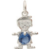 STERLING SILVER BOY BIRTHSTONE PENDANT