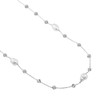 RHODIUM  FRESH WATER PEARL AND DIAMOND 5MM CZ BY THE YARD NECKLACE 36"