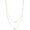 GOLD FRESH WATER PEARL AND DIAMOND 5MM CZ BY THE YARD NECKLACE 36"