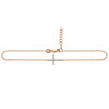 ROSE GOLD PLATED CZ CROSS ANKLET 9" + 1"