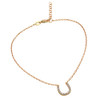 ROSE GOLD PLATED CZ HORSESHOE ANKLET 9" + 1"