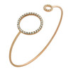 ROSE GOLD PLATED WIRE BANGLE WITH CZ ETERNITY CIRCLES