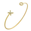 GOLD PLATED WIRE BANGLE WITH CZ XO