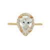 ROSE GOLD PLATED 7X10MM CLEAR TEARDROP CZ RING WITH SURROUNDING CZ STONES