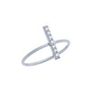 RHODIUM PLATED STACKABLE RING WITH CZ PAVE BAR