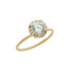 ROSE GOLD PLATED 6.5MM CLEAR ROUND CZ RING WITH SURROUNDING CLEAR CZ STONES