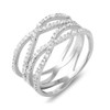 RHODIUM PLATED DOUBLE "X" CZ RING