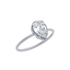 RHODIUM PLATED CLEAR 6X9MM TEARDROP CZ RING