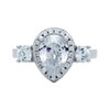 RHODIUM PLATED TEARDROP CZ ENGAGEMENT RING