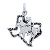 STERLING SILVER TEXAS COWBOY ON HORSE CHARM