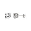 8MM RHODIUM PLATED ROUND BASKET CZ STUD EARRINGS