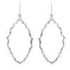 STERLING SILVER HAMMERED FINISH MARQUISE-SHAPED OUTLINE EARRINGS
