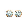 ROSE GOLD PLATED ROUND CZ STUD EARRINGS