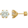 ROSE GOLD PLATED FLORAL DESIGN CZ STUD EARRINGS