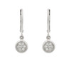 RHODIUM PLATED ROUND CZ CLUSTER LEVERBACK DANGLE EARRINGS