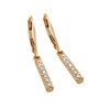 ROSE GOLD PLATED CZ BAR EARRINGS, MEDIUM