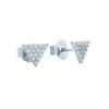 RHODIUM PLATED CZ TRIANGLE STUD EARRINGS