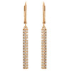 ROSE GOLD PLATED DOUBLE ROW CZ BAR EARRINGS